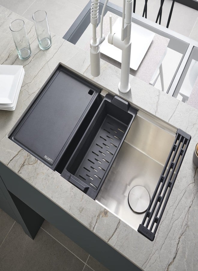 Ruvati 17 x 11 inch Matte Black Composite Replacement Cutting Board for Ruvati Workstation Sinks - RVA1217BWC - Image 5