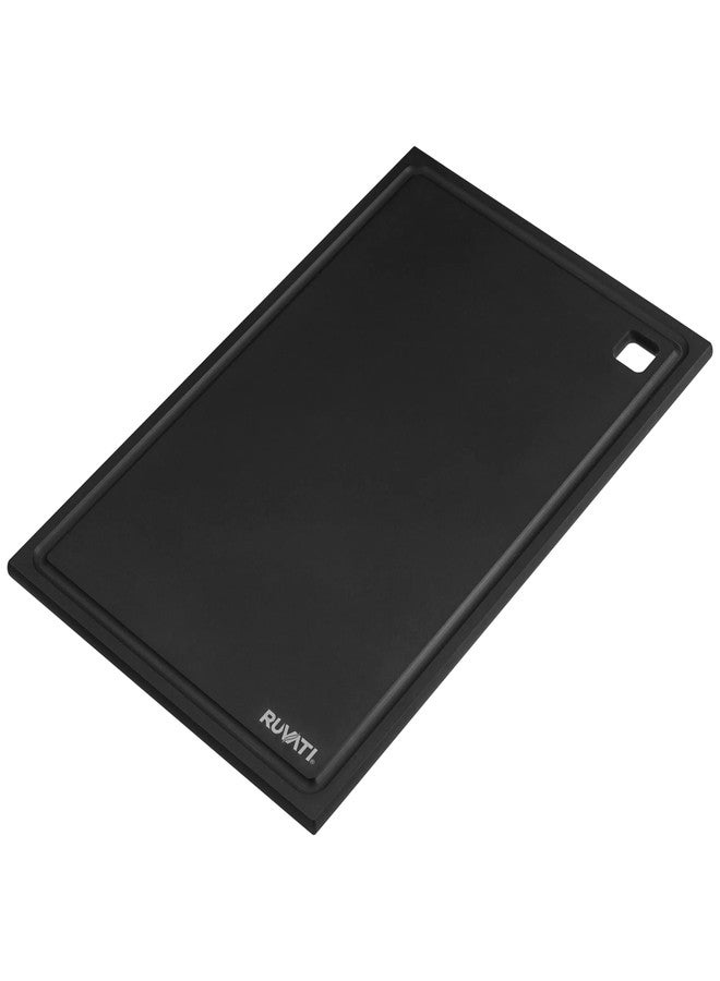 Ruvati 17 x 11 inch Matte Black Composite Replacement Cutting Board for Ruvati Workstation Sinks - RVA1217BWC - Image 1