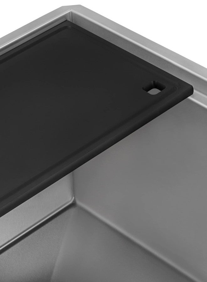 Ruvati 17 x 11 inch Matte Black Composite Replacement Cutting Board for Ruvati Workstation Sinks - RVA1217BWC - Image 3