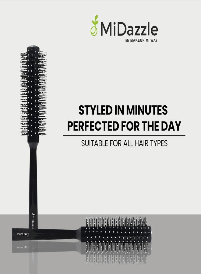 Midazzle Roller Hair Brush For Men | Perfect Tool for Efficient Blow Drying, Adding Curls, Waves & Volume|Smoothening & Volumizing comb | Men Accessorie | For All Hair Types (MIHB0042) - Image 2