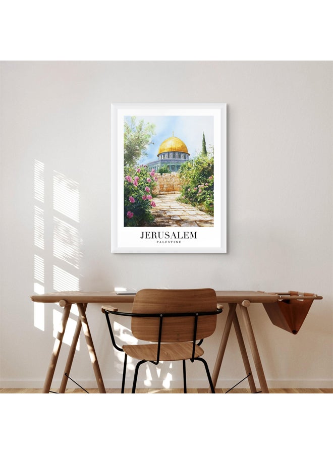 آرت دیکور  ديكور فني مؤطر صورة فنية جميلة طباعة لقبة مسجد الصخور جدار الفن القدس فلسطين ديكور الجدار التاريخي الإسلامي للمنزل غرفة نوم غرفة نوم - Image 2