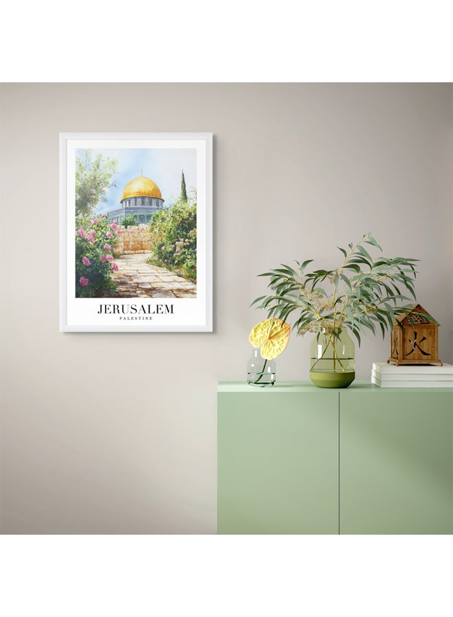 آرت دیکور  ديكور فني مؤطر صورة فنية جميلة طباعة لقبة مسجد الصخور جدار الفن القدس فلسطين ديكور الجدار التاريخي الإسلامي للمنزل غرفة نوم غرفة نوم - Image 3