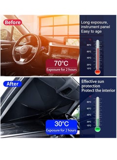 VENDIX Car Windshield Sun Shade Umbrella, 135 x 60 cm, Foldable UV Protection, Compatible with Small Size Cars  - Image 4