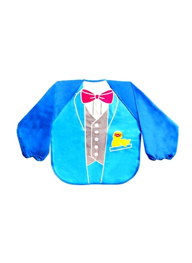 The Little Lookers Full Sleeves Washable Waterproof Bib Apron With Tying Robe; Cute Prints; Quick Dry Pvc Baby Bibs For Newborns Infants Toddlers Babiesblue (Pack Of 1)  - Image 2