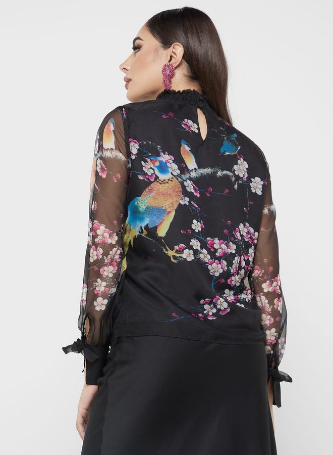 YAS High Neck Printed Top - Image 2