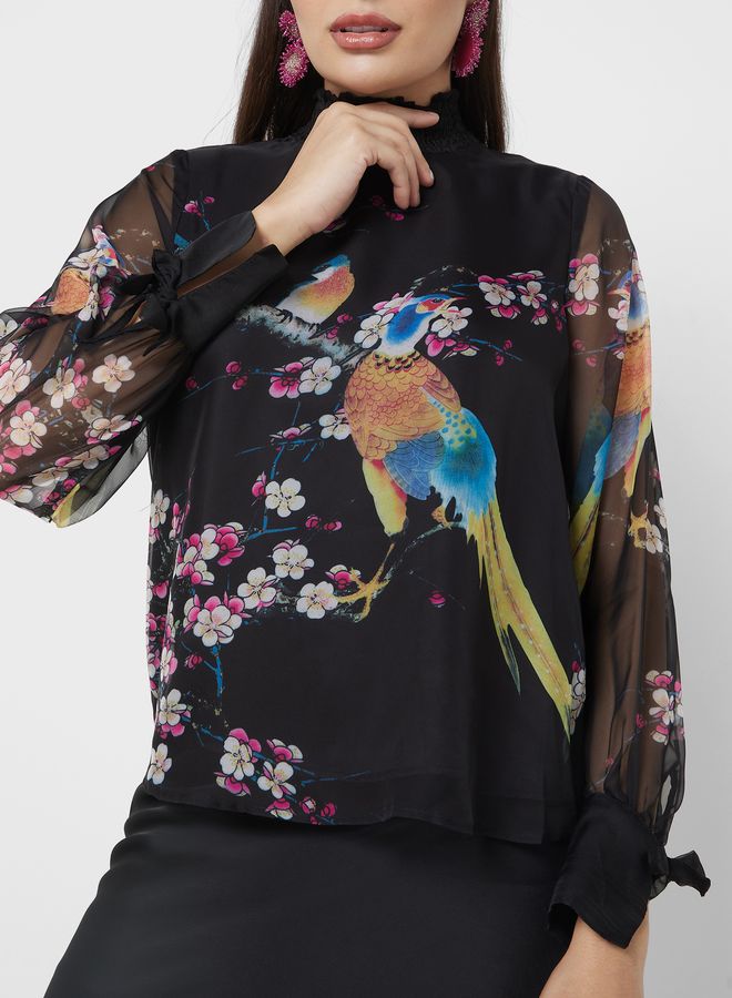 YAS High Neck Printed Top - Image 3