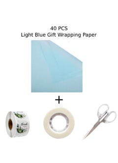 Urban Utility 40-Pack of Premium Blue Tissue Paper Sheets - Large 50 x 70 cm Size, Perfect for Art Projects, Crafts, and Elegant Gift-Wrapping Creations  - Image 1