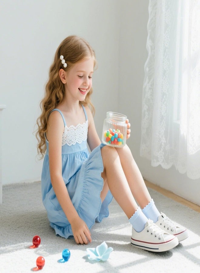 Looching 5 Pack Toddler Baby Girls Boys No Show Ankle Socks Cotton White Mesh Thin Low Cut Socks Kids 6-8Years - Image 2