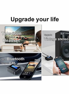 Y&D Bluetooth Transmitter, 2-in-1 Transmitter Receiver, 5.0 Audio Adapter, Support 3.5mm RCA TF Card for TV PC Speaker Headset Car  - Image 2