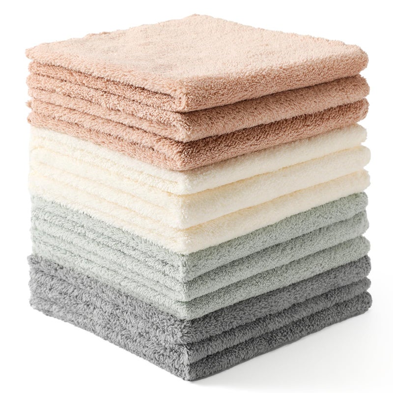 Neessno 12 Pack Cleaning Cloth,Ultra Soft Absorbent Quick Drying Microfiber Cleaning rags,No scratches,Reusable,Washable,Lint Free Cleaning Towels for Kitchen,Window,Glass,car,11.8"Ã—11.8",(Multicolor) - Image 1