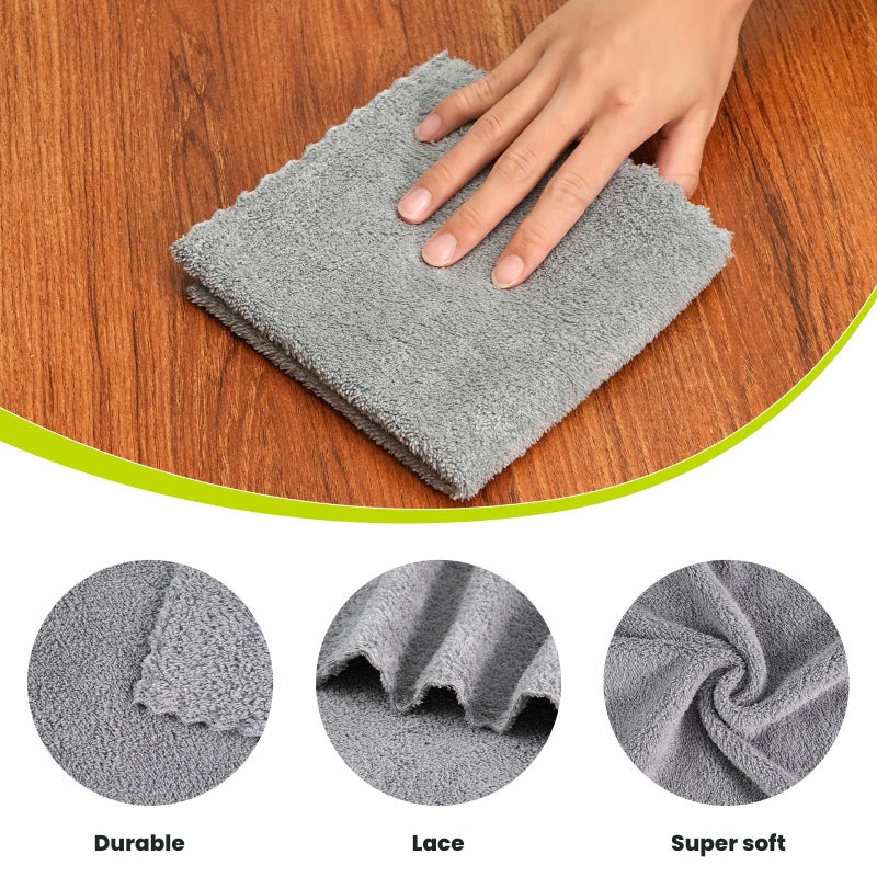 Neessno 12 Pack Cleaning Cloth,Ultra Soft Absorbent Quick Drying Microfiber Cleaning rags,No scratches,Reusable,Washable,Lint Free Cleaning Towels for Kitchen,Window,Glass,car,11.8"Ã—11.8",(Multicolor) - Image 2