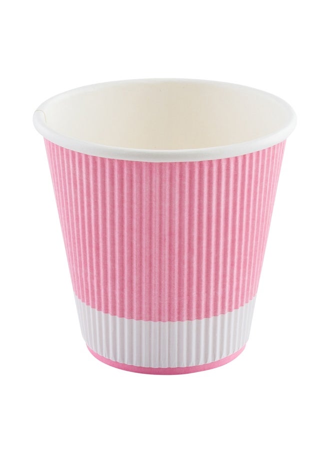 Restaurantware Restaurantware 8 Ounce Double Wall Disposable Coffee Cups, 500 Insulated Light Pink Paper Tumblers, with Ripple Wall Design, Lids Sold Separately for Hot Drinks like Tea, Coffee and More  - Image 1