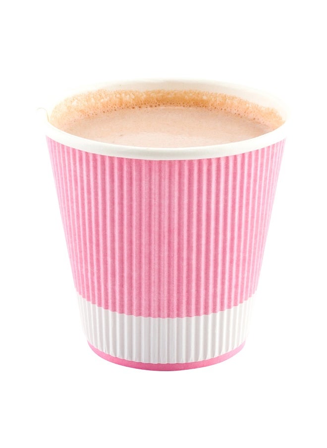 Restaurantware Restaurantware 8 Ounce Double Wall Disposable Coffee Cups, 500 Insulated Light Pink Paper Tumblers, with Ripple Wall Design, Lids Sold Separately for Hot Drinks like Tea, Coffee and More  - Image 2