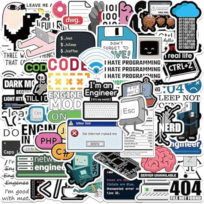 rayihni 50 PCS PROGRAMMING STICKERS, GIFTS FOR DEVELOPERS, PROGRAMMERS, HACKERS PROGRAMMING STICKERS, VINYL WATERPROOF STICKERS - Image 1