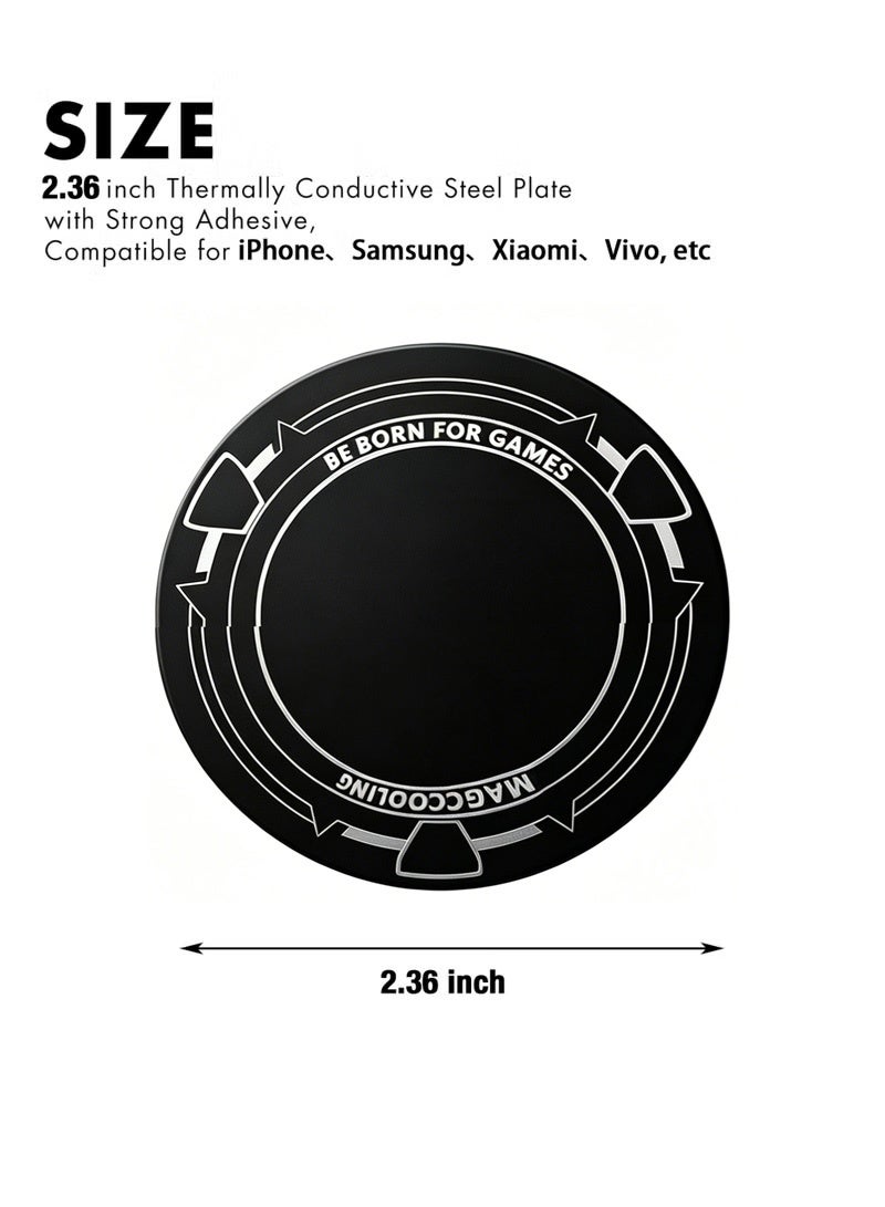 6 PCS Magnetic Cooling Discs for Phone Cooler, 2.36 inch Round Thermal Conductive Plates with Nano Adhesive, Compatible with Magnetic Back Clip Phone Radiator Fans - Image 2