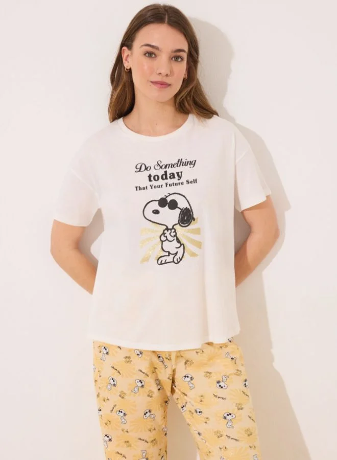 women'secret Long pyjamas Snoopy short sleeve