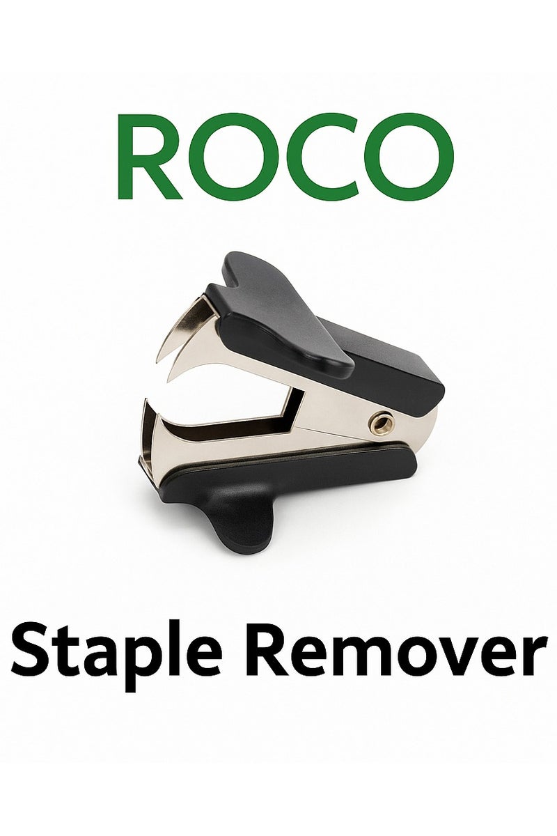 ROCO Staple Remover – Heavy Duty, Durable Plastic & Metal Build, Black – Ergonomic Design for Easy Use - Image 1