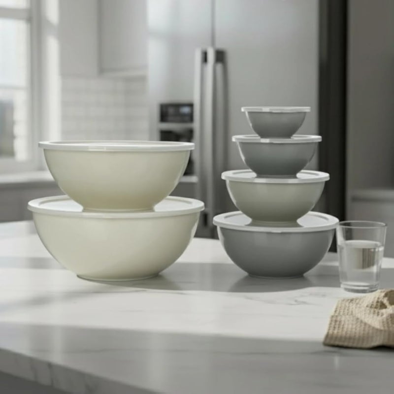 Piece Plastic Container Set with Airtight Lids from 0.25L to 5.25L to Easily Store and Prep Ingredients and Organize Your Daily Kitchen