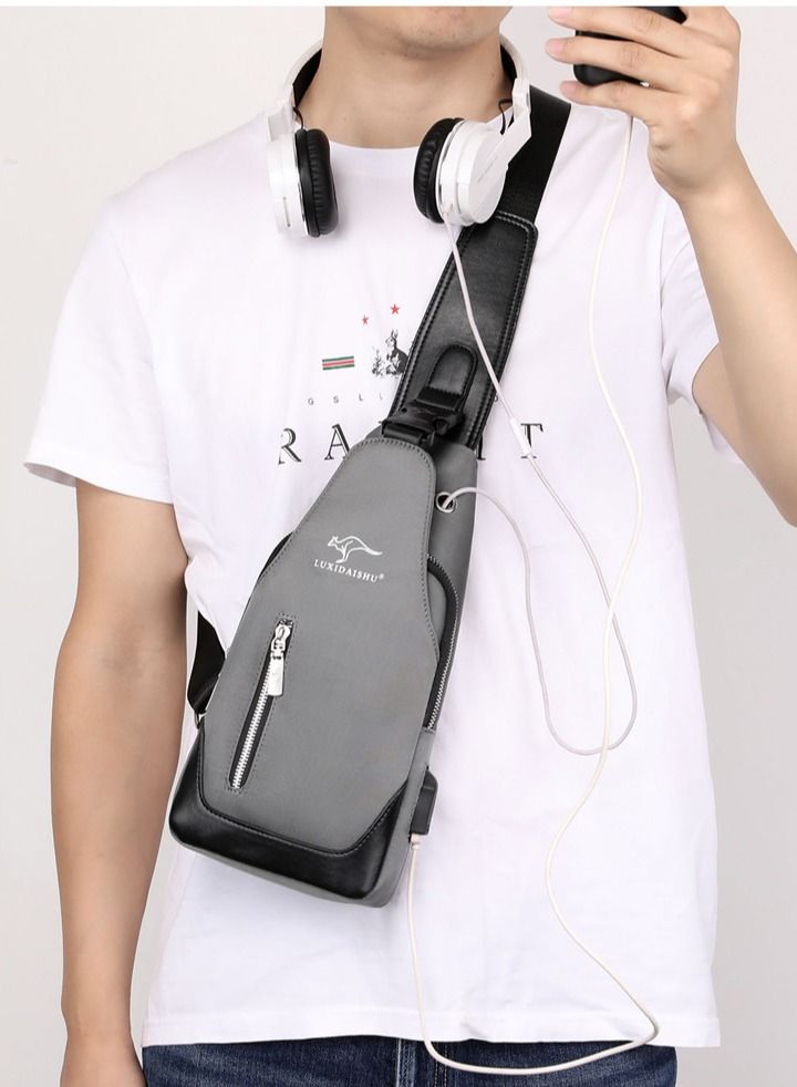 DubaiGallery Chest bag men's casual shoulder diagonal zipper password lock security locomotive backpack multi-function Bag