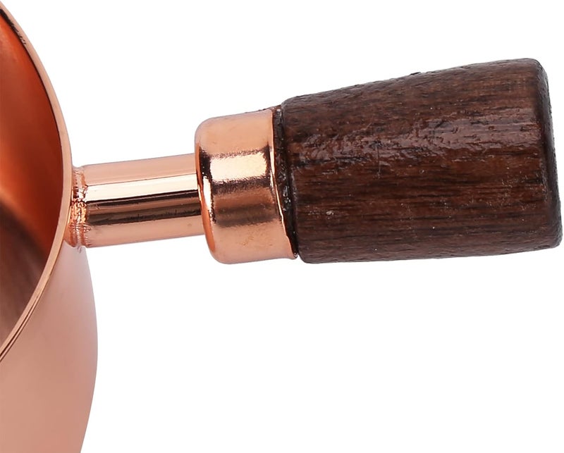 Cooking Pot Rose Gold Stainless Steel Sauce Pan with Wooden Handle Cooking Pot for Condiments Seasonings Dishwasher Safe Cup Capacity (1/2cup) - Image 4