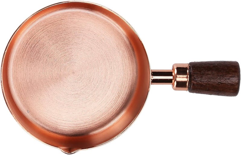 Cooking Pot Rose Gold Stainless Steel Sauce Pan with Wooden Handle Cooking Pot for Condiments Seasonings Dishwasher Safe Cup Capacity (1/2cup) - Image 5