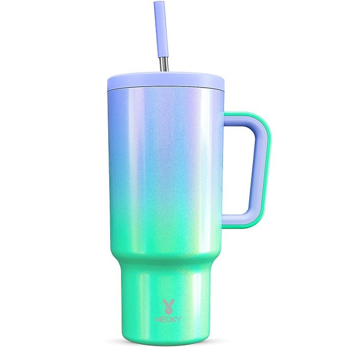 40OZ TUMBLER WITH HANDLE LEAKPROOF LID AND STRAW INSULATED COFFEE MUG STAINLESS STEEL TRAVEL MUG KEEPS COLD FOR 34 HOURS OR HOT FOR 10 HOURS FAIRYLAND