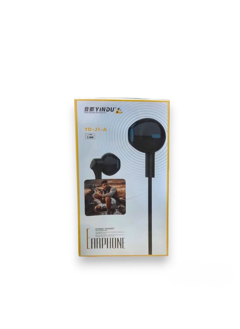 Yindu - Stereo Headset Compatible with all Mobile Phones, Players Portable Gaming Devices and Computers with a Built-in Microphone with a 3.5 Jack - Image 1