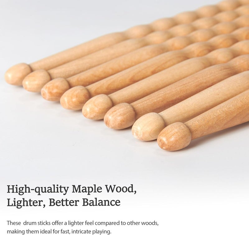 ARLX Drum sticks 5A Maple Wood Drumsticks Non-slip Wave Design for Drums (2 Pair Wave 5A Drum Sticks) - Image 2