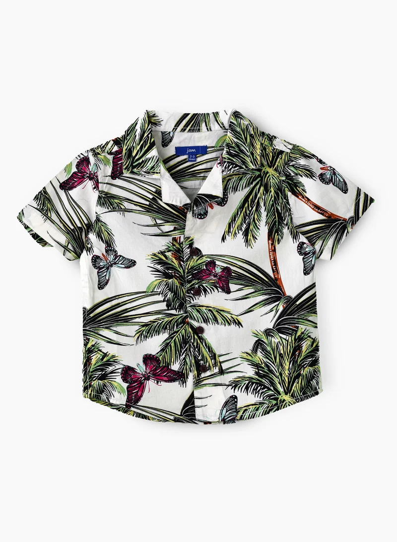 JAM Boys Woven Cotton Tropical Butterfly Shirt