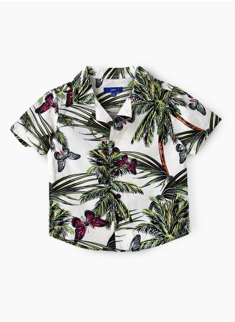 JAM Boys Woven Cotton Tropical Butterfly Shirt  - Image 1