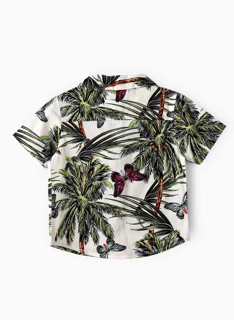 JAM Boys Woven Cotton Tropical Butterfly Shirt
