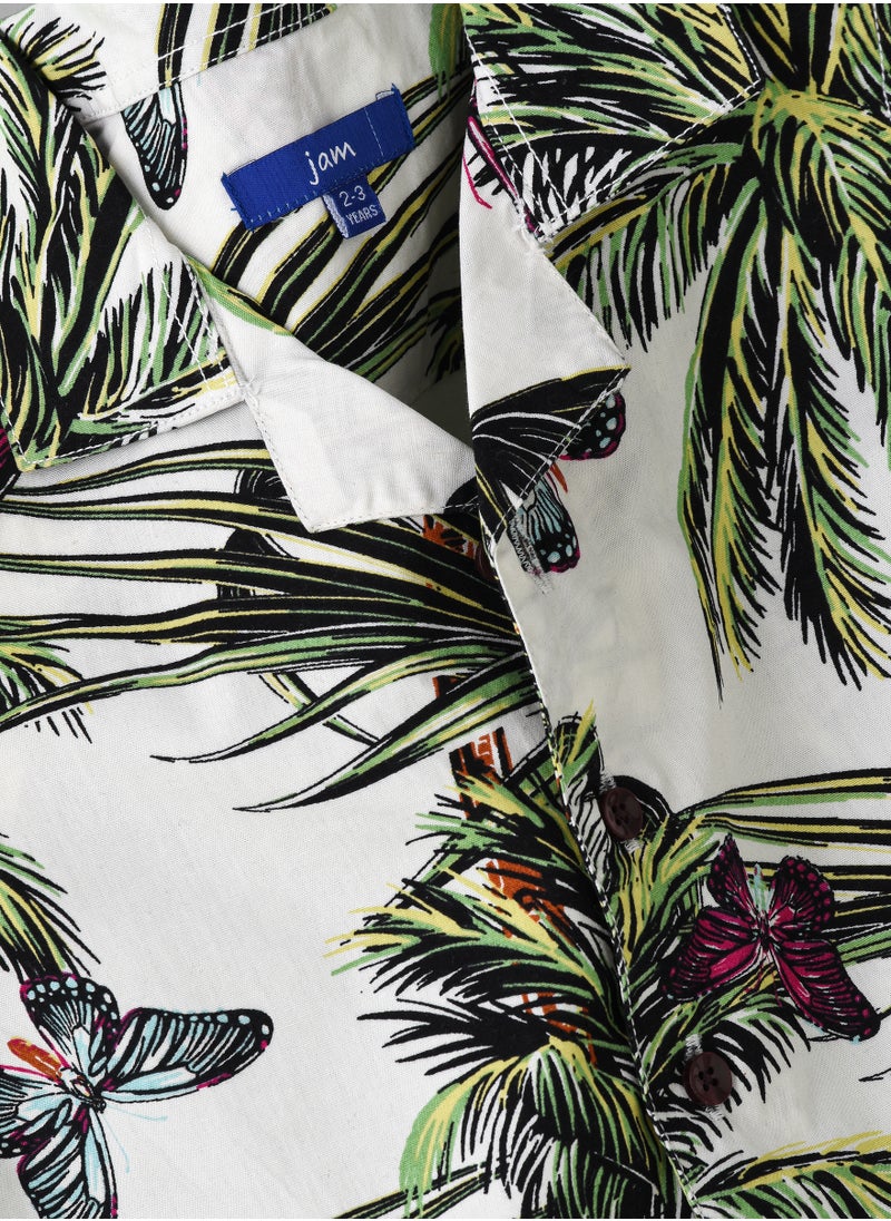 JAM Boys Woven Cotton Tropical Butterfly Shirt  - Image 3