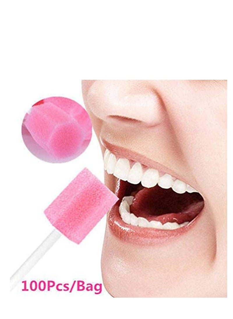 100 Disposable Oral Care Sponge Swabs for Effective Teeth Cleaning, Perfect for Travel and Daily Use - Image 2