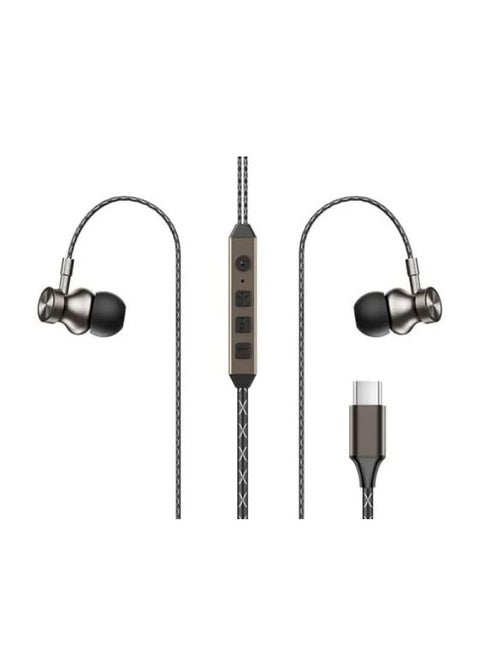 Wired Metal Earphone Type C for Music & Call, Active Noise Canceling, Metal Chamber Titanium Diaphragm, Convenient Wired Control Uninterrupted Conversations, Length 120MM, 18.5g