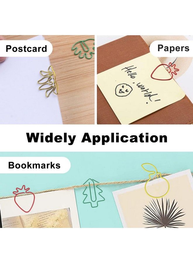 GameXcel Paper Clips For Kids Plant Shaped Paperclip Fun Paper Clips Assorted Colors Paperclip Coated Paper Clips Bookmark Clips Office Supplies For Document Organizing 80 Counts Cute Paper Clips For Students - Image 5