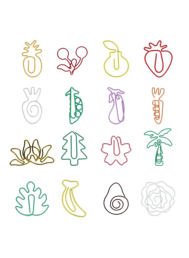 GameXcel Paper Clips For Kids Plant Shaped Paperclip Fun Paper Clips Assorted Colors Paperclip Coated Paper Clips Bookmark Clips Office Supplies For Document Organizing 80 Counts Cute Paper Clips For Students - Image 1
