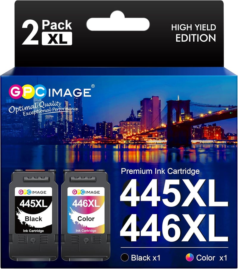 GPC Image PG-445XL CL-446XL Replacement for canon 445 446 ink cartridge for Canon 445XL 446XL Combo Pack for Ip2840 Mg2440 Mg2540 Mg2940 Printers - Image 1