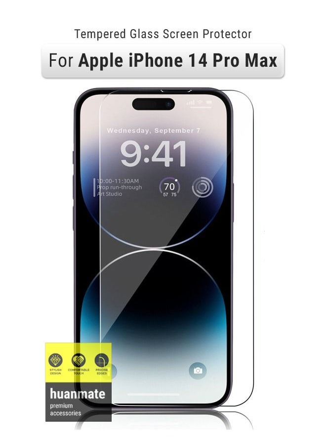 huanmate Tempered Glass Screen Protector For Apple iPhone 14 Pro Max Clear  - Image 1