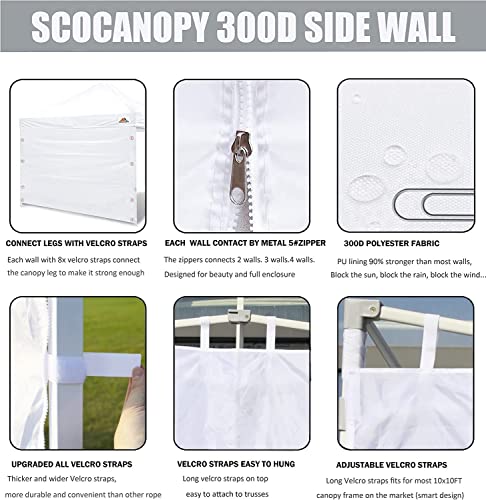 SCOCANOPY Door for 10x10 Canopy Frame One Central Zipper Design for Easy Entry and Exit,1 Pack Canopy Door Only,Gray - Image 4