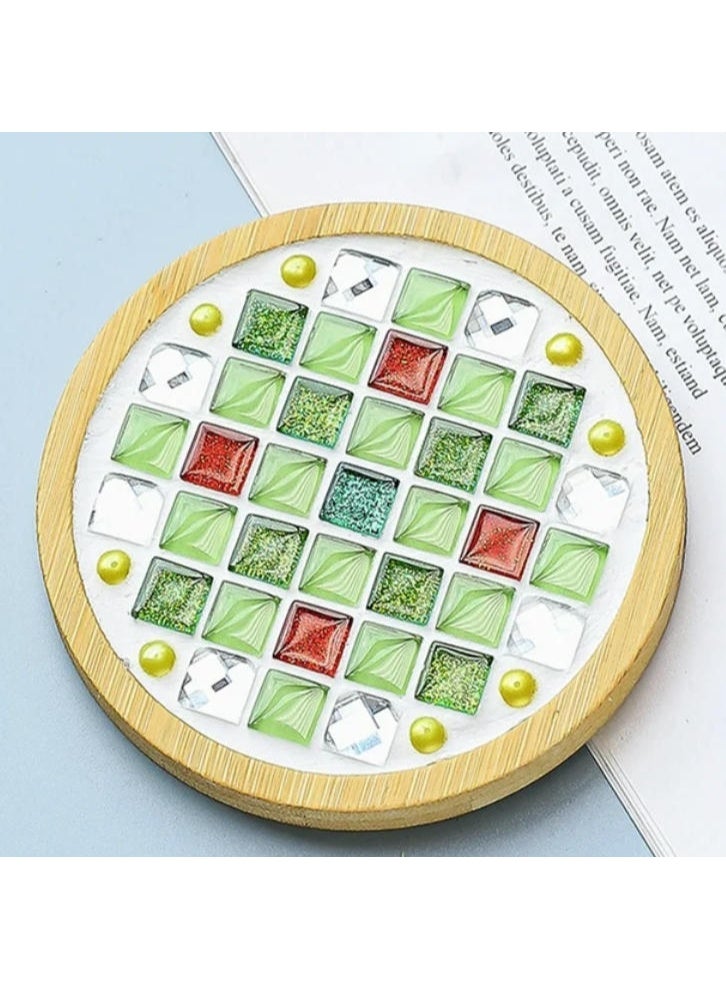 Mordely DIY Glass Mosaic Tiles for Crafts,Glass Mosaic Tiles, Crafts for Adults Mixed Colors Mosaic Kit Mosaic Crafts Materials Package Mosaic Supplies for Coaster Handmade Home Decor Gifts - Image 1