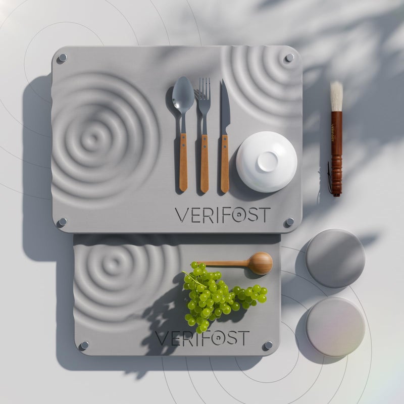 VERIFOST 2025 2pcs Large Stone Drying Mat for Kitchen Counter Quick Drying Matt Kitchen Counter Large Drying Stone for Kitchen Counter Diatomaceous Earth Dish Drying Mat Moonlight Gray