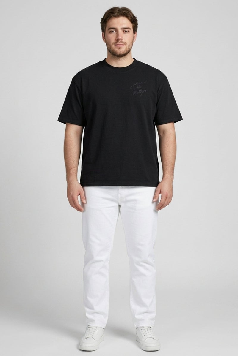 GOOD FOR NOTHING Men Crew Neck Graphic Print Short Sleeve T-Shirt, Black - Image 5