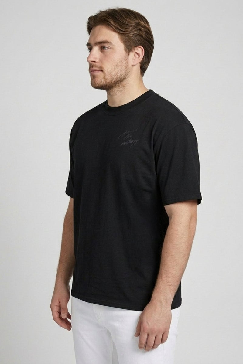 GOOD FOR NOTHING Men Crew Neck Graphic Print Short Sleeve T-Shirt, Black - Image 4