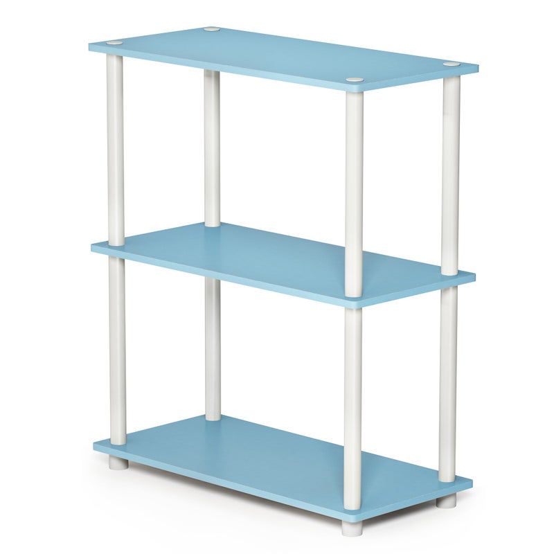 Furinno Furinno TurnNTube 3Tier Compact Multipurpose Shelf Display Rack Light BlueWhite 