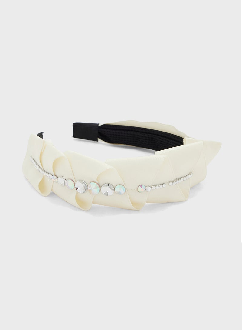 ELLA Embellished  Pleated Headband  - Image 1