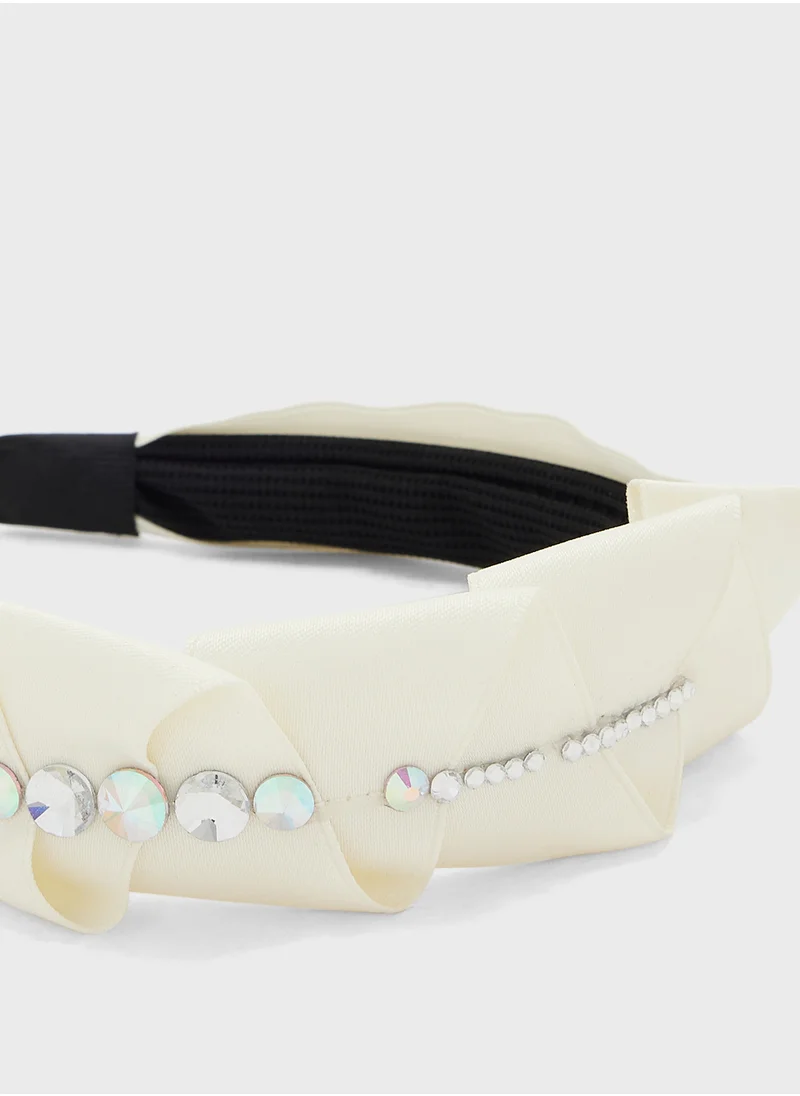 ELLA Embellished  Pleated Headband
