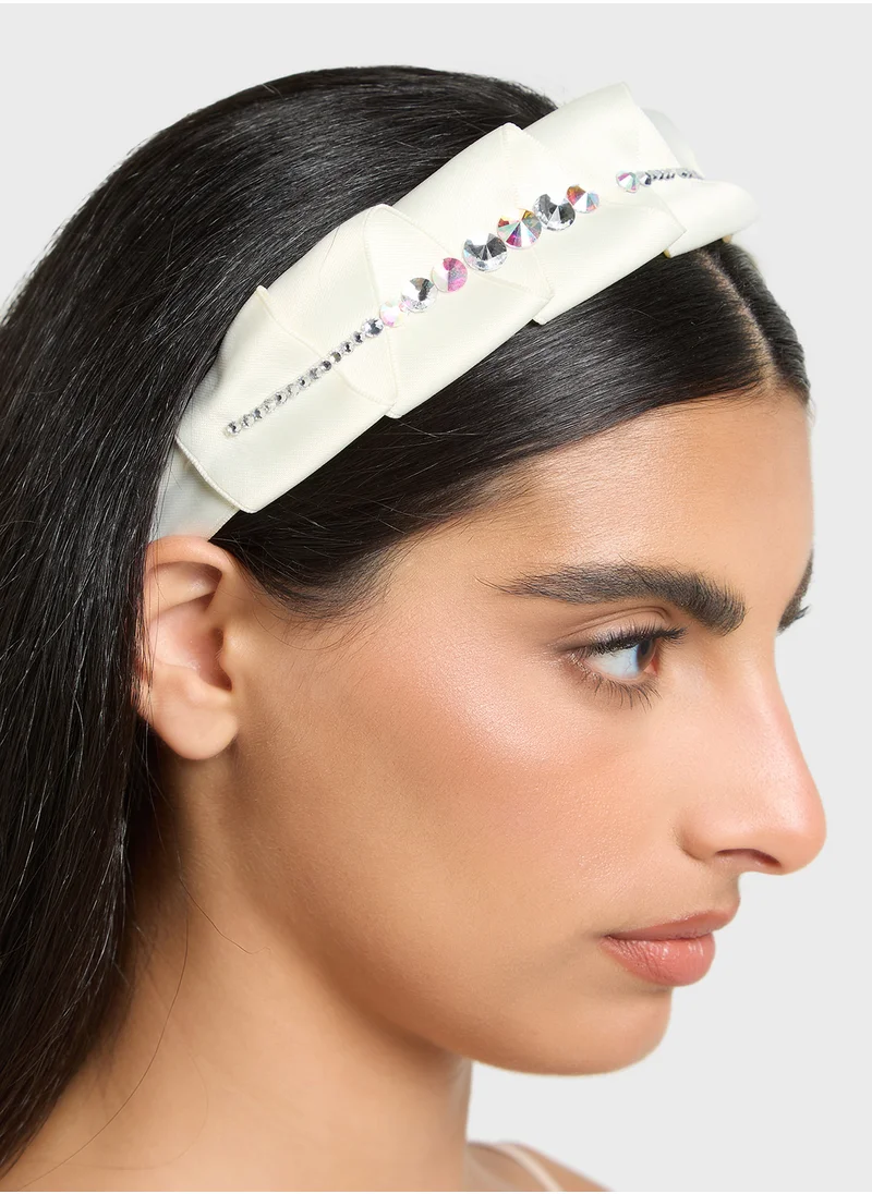 ELLA Embellished  Pleated Headband