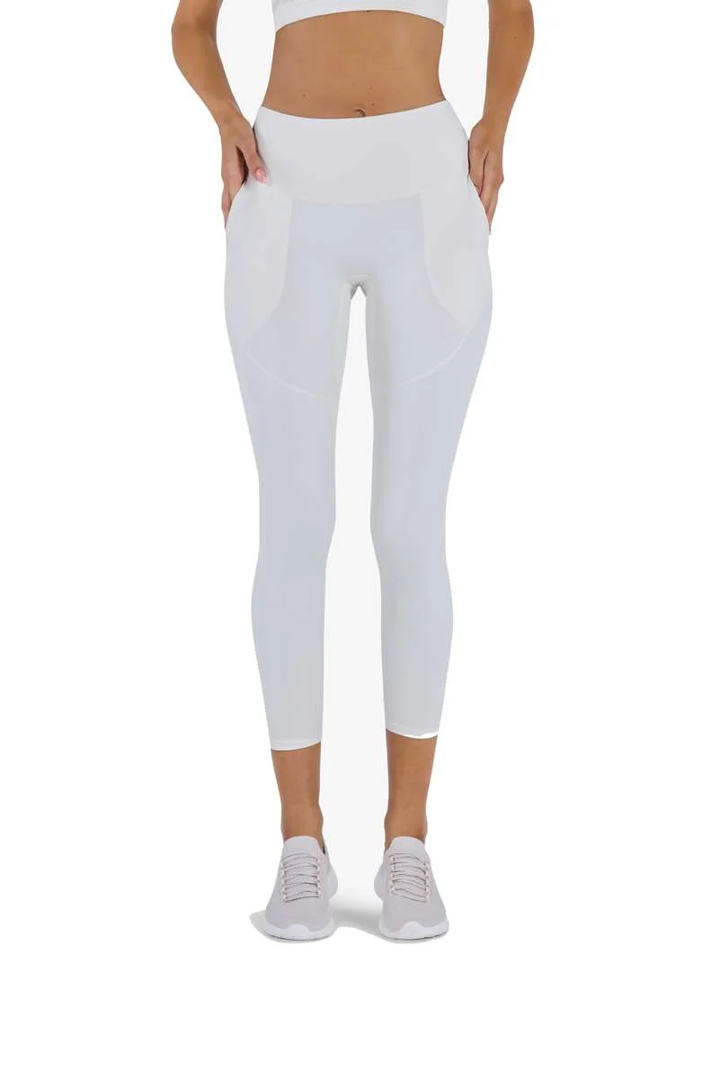 ياسيكو YesEco Women’s White Sports Pant – High-Waist Stretchable Activewear Leggings for Fitness, Yoga, Running, Pilates, Hiking & Gym – Sustainable Fabric (Only Pant)_x000D_