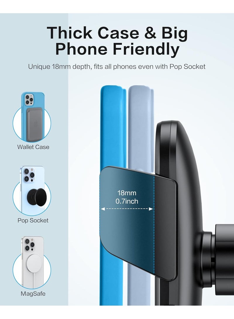 أوموتون Car Phone Holder Mount for Car Air Vent [Metal Clip], Cell Phone Holder Car Hands Free Cradle in Automobile, 360° Adjustable Cellphone Vent Clamp Fit for iPhone 14 13, All Smartphones, Black - Image 4