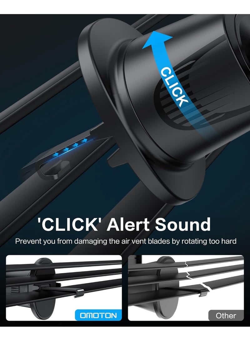 أوموتون Car Phone Holder Mount for Car Air Vent [Metal Clip], Cell Phone Holder Car Hands Free Cradle in Automobile, 360° Adjustable Cellphone Vent Clamp Fit for iPhone 14 13, All Smartphones, Black - Image 5